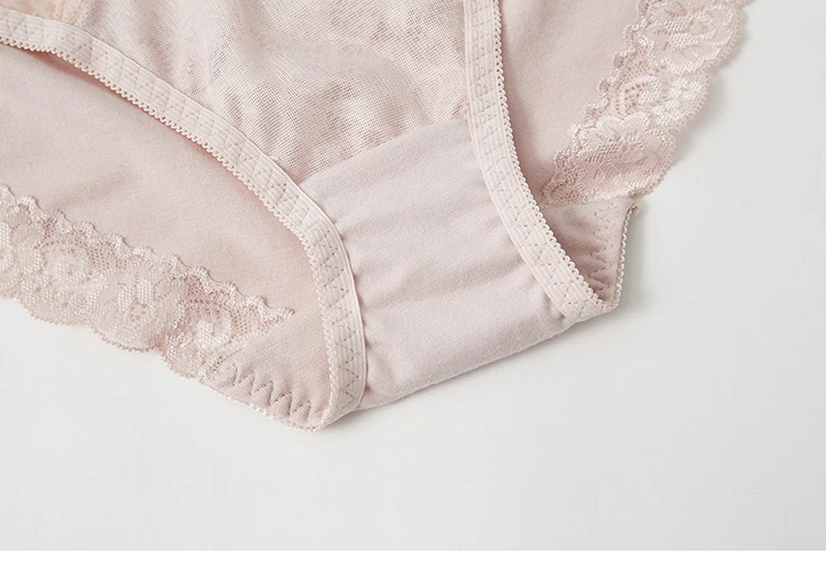 3pcs/lot Seamless low waist japanese hipster panties for women sexy lace underwear cotton briefs XXL plus size interior knickers