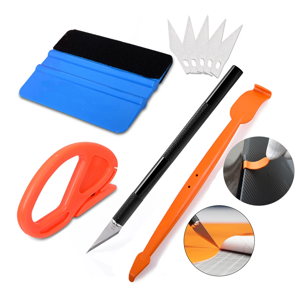 FOSHIO длинный Магнитный Ракель виниловая пленка под карбон набор инструментов для