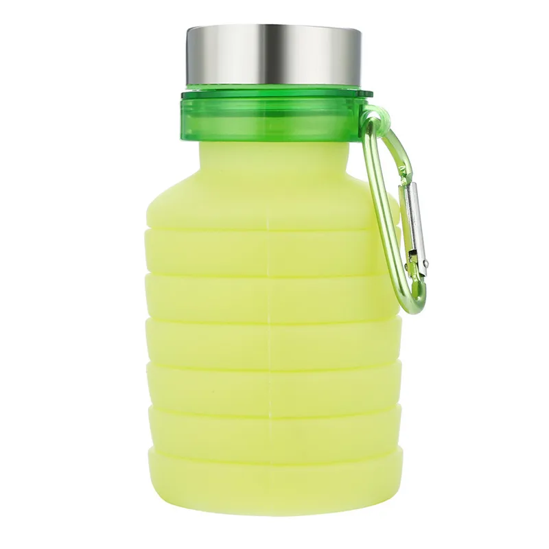 1x силиконовый складной портативный дорожный Спорт на открытом воздухе выдвижные чашки телескопическая бутылка для воды#4S17