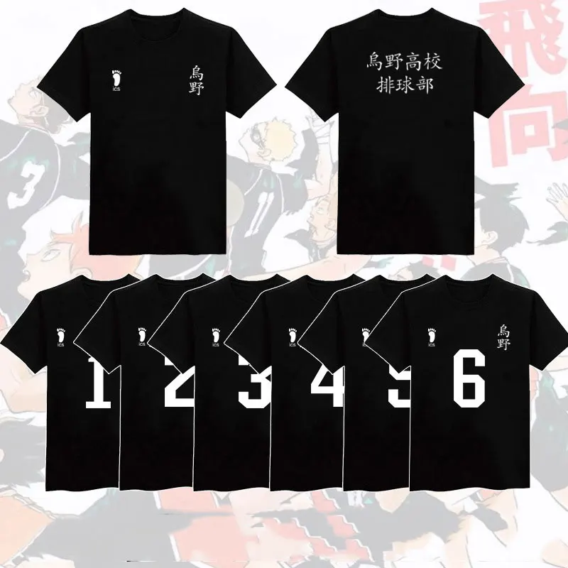 

2020 New Anime Haikyuu Cosplay T-Shirts Karasuno High School Hinata Shyouyou Short Sleeve Casual Tee Shirt Uniform Tops