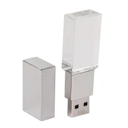 Fosco cristal sólido u disco acrílico personalidade criativa presente usb carro 8g transparente luminoso u disco portátil presente