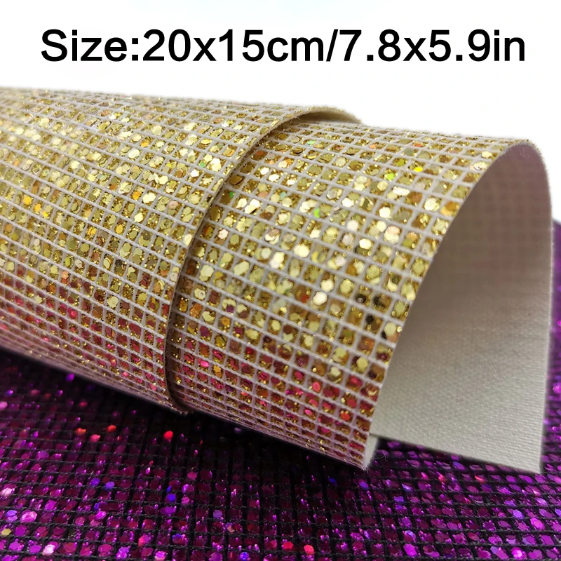 Self Adhesive Diamond Glitter PU Faux Leather, Vinyl Sparkle for