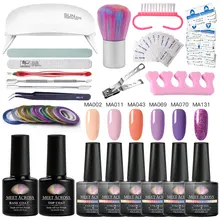 Светодиодный УФ-светильник для маникюра, полуперманентный Гель-лак для ногтей и Базовый лак, пилочка для ногтей, набор инструментов для дизайна ногтей