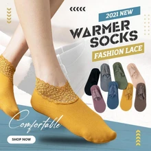 2021 New Fashion Lace Warmer Socks Women's Lace Lolita Socks Femme Thin Transparent Ankle Student Short Tube Sandals Chaussettes