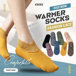 Calcetines cálidos de encaje para mujer, medias de Lolita finas y transparentes, sandalias de tubo corto para estudiantes, novedad de 2021