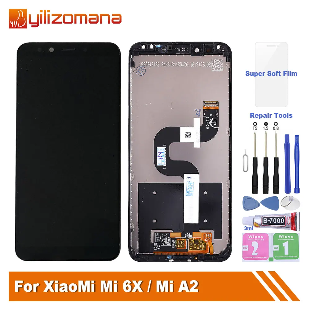

Original 5.99" For Xiaomi Mi A2 MIA2 LCD Touch Screen Display Panel Digitizer With Frame For Mi 6X MI6X M6X Display + Tools