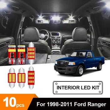

10 x White Ice Blue Canbus Car LED Interior Reading Ceiling Trunk Bulbs Package Kit For 1998-2011 Ford Ranger License Plate Lamp