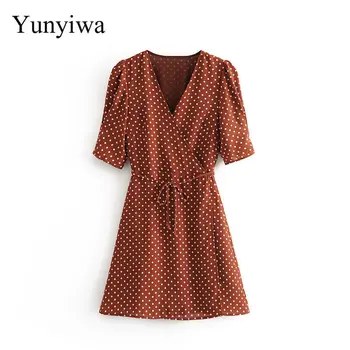 

Summer Women Sexy Dresses Midi Elegant Clothes Club Vestidos Women's Wear 2020 New Vintage Dot Print Dress