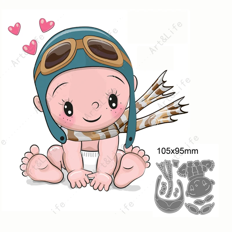 Top Hot New Lovely Cute Little Babies Metal Cutting Dies Stencils for Making Scrapbooking Album Birthday Card Embossing Cut Die