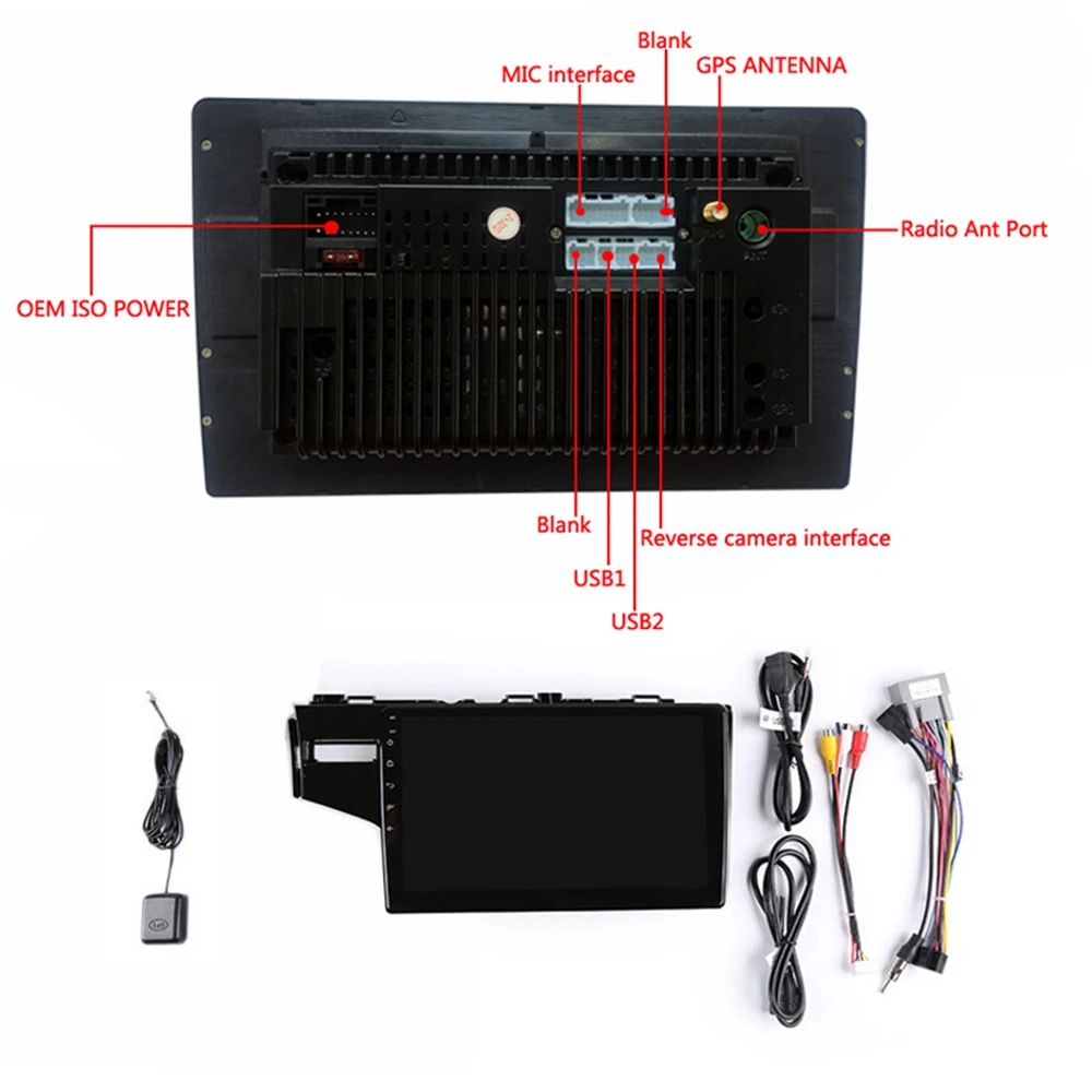  Android 9.1 32G ROM Car GPS Navi DVD Radio Player for Honda Fit Jazz 2014-2016