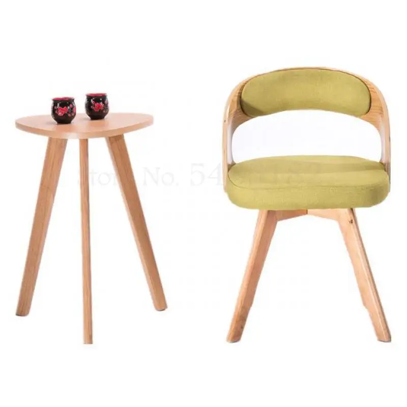  Solid wood balcony table and chair three-piece combination bedroom study rotating back home dining tea shop |