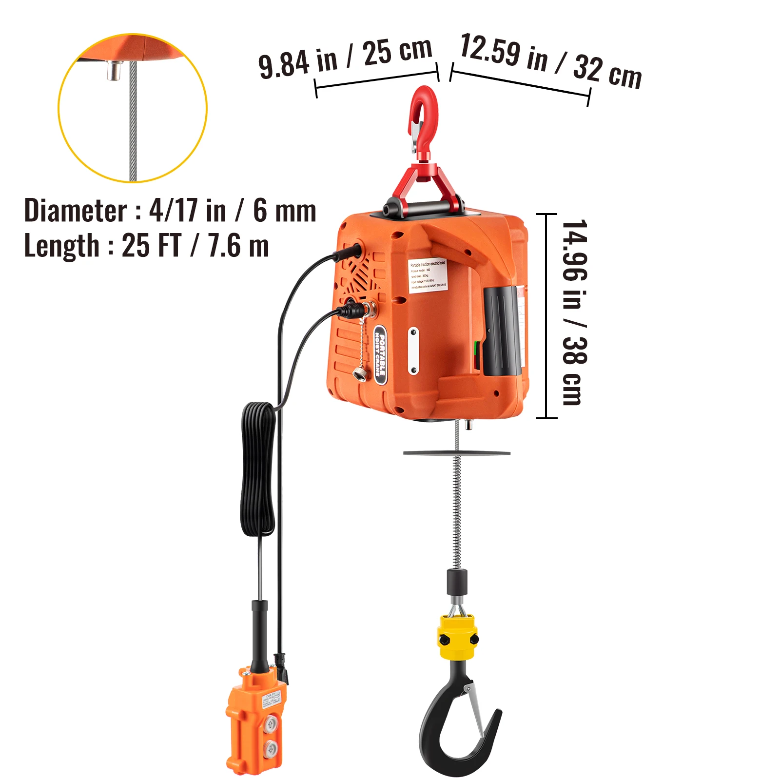 Portable Electric Hoist Winch Crane for Lifting
