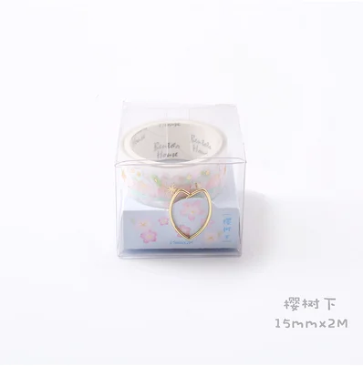 YingShuXia1.5cm 10 компл./1 лот клейкая лента из рисовой бумаги падающая серия вишни декоративная клейкая Скрапбукинг DIY Бумага японские наклейки 2 м - Цвет: YingShuXia1.5cm