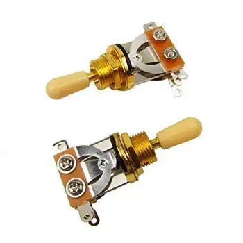 

Metric 3 Way Short Straight Guitar Toggle Switch Pickup Selector For Gibson Epiphone Les Paul Electric Guitar,Gold & beige