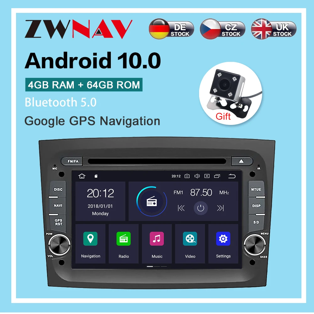 

Android 10.0 4+64G Car Radio GPS Navigation For FIAT DOBLO 2016 2017 2018 gps Multimedia Player Radio stereo head unit dsp wifi