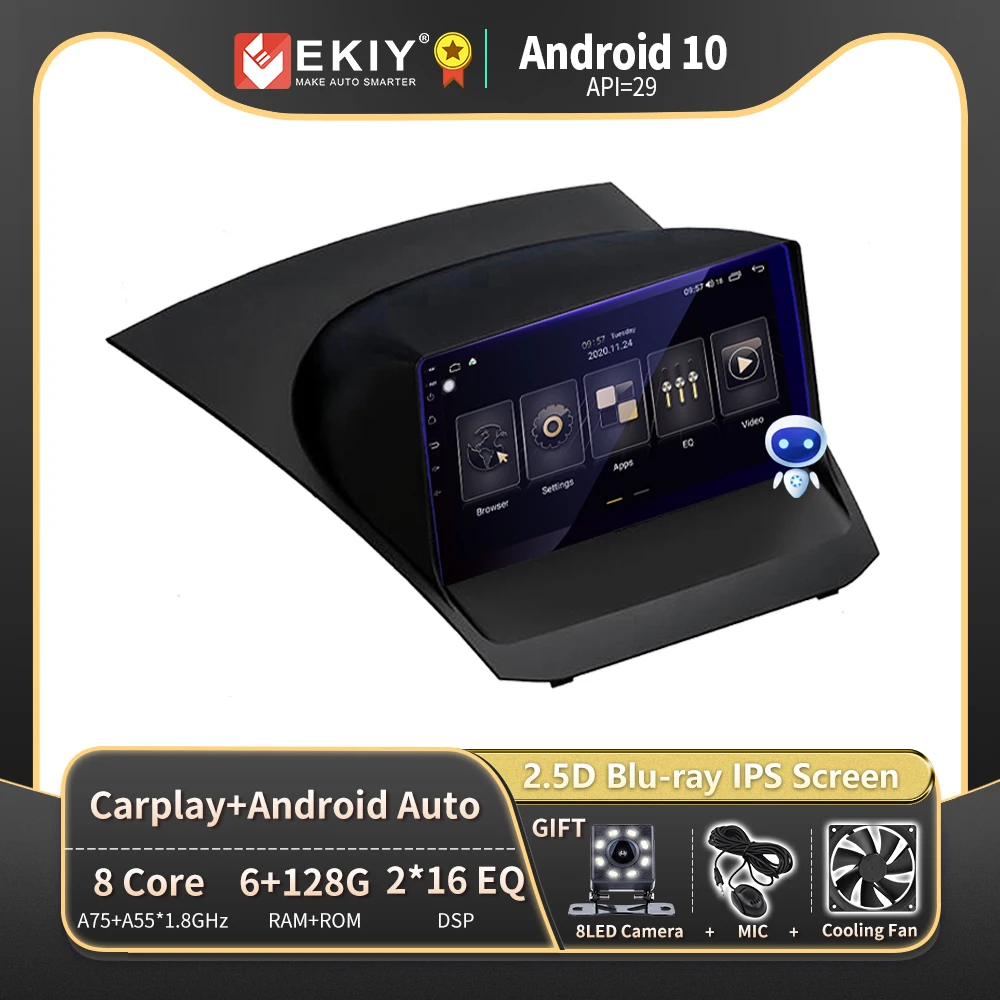 EKIY T900 IPS DSP Android 10 Авторадио для Ford Fiesta 2009-2017 Автомобильный мультимедийный видео