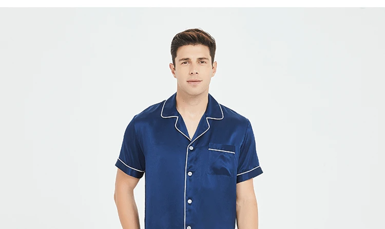 Pure Silk Men two piece Night Dress | Blue Silk Nightwear For Men | Two Piece Night Dress | Night Dress