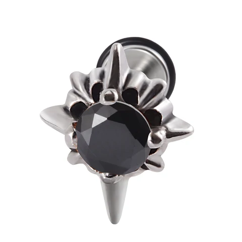 Stainless Steel Punk Ear Studs Tragus Cartilage Piercing Lobe Earring Zircon Man Women Stud Helix Cartilage Piercing Jewelry