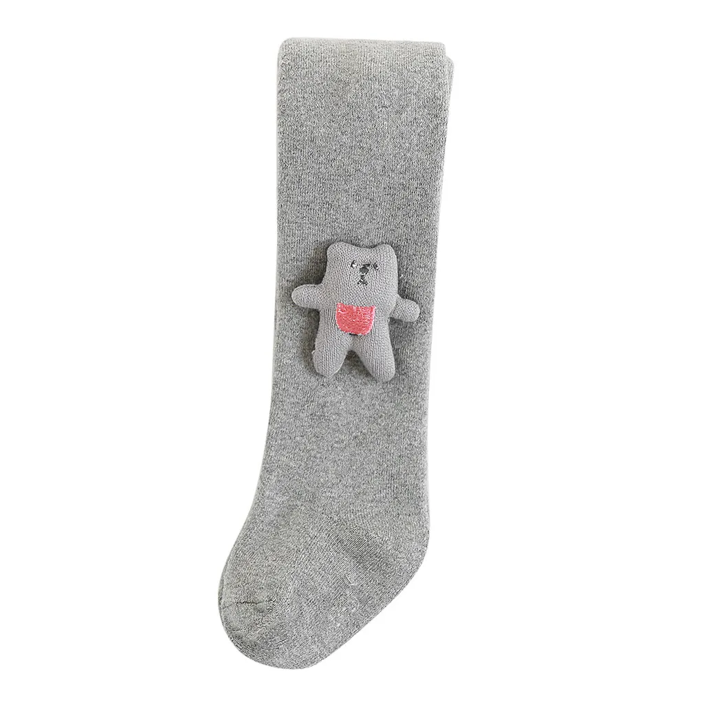 Детские носки с изображением медведя для маленьких девочек; плотные теплые колготки; брюки; гетры; носки для малышей;# E25