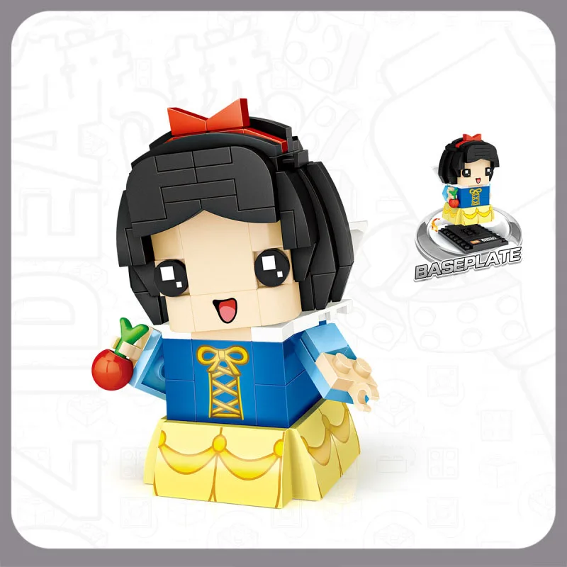 Mini-Blocks-Brick-Toy-Snow-White-Princess-Doll-Girl-Character-Action-Figures-Building-Assembly-Toy-Bricks