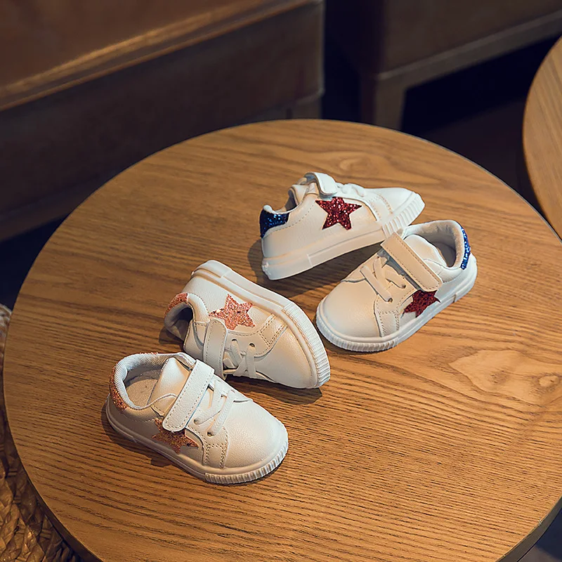 

Children Shoes Girls Boys Sport Shoes Antislip Soft Bottom Kids Baby Sneaker Casual Flat Sneakers white Shoes size 21-25