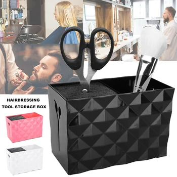 

Double Row Scissors Socket Storage Box Hairdressing Scissors Comb Holder Case Antislip Hair Clips Storage Box Tool