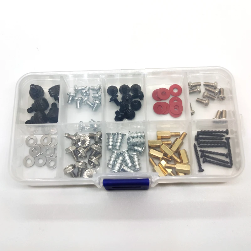 Stainless steel screws screw bolt nut set screw washer nut kit 95Pcs Desktop Computer Chassis Screw PC Motherboard Screws washer box