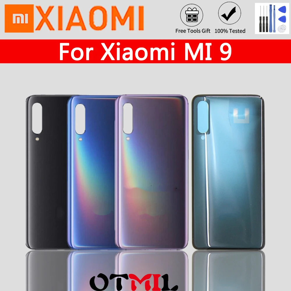 

OTMIL For Xiaomi Mi 9 Battery cover Official Tempered Glass Case For Xiaomi 9 Mi 9 Back Battery Cover Housing Replacement