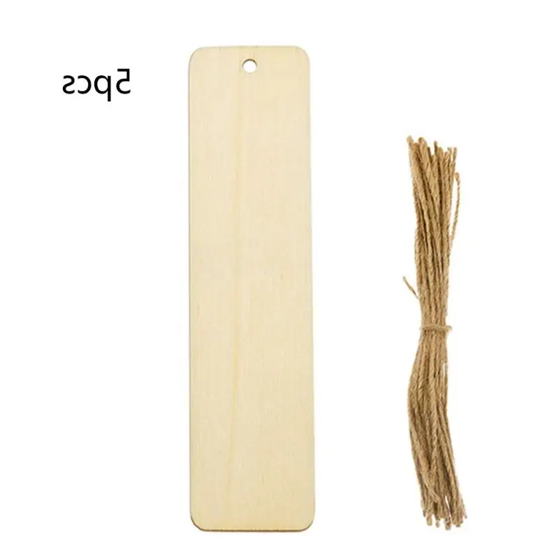 10 Pcs Bamboo Blank Bookmarks Unfinished Wood Tags Creative Wooden Craft  Book Marks for DIY Carved Graffiti Painting