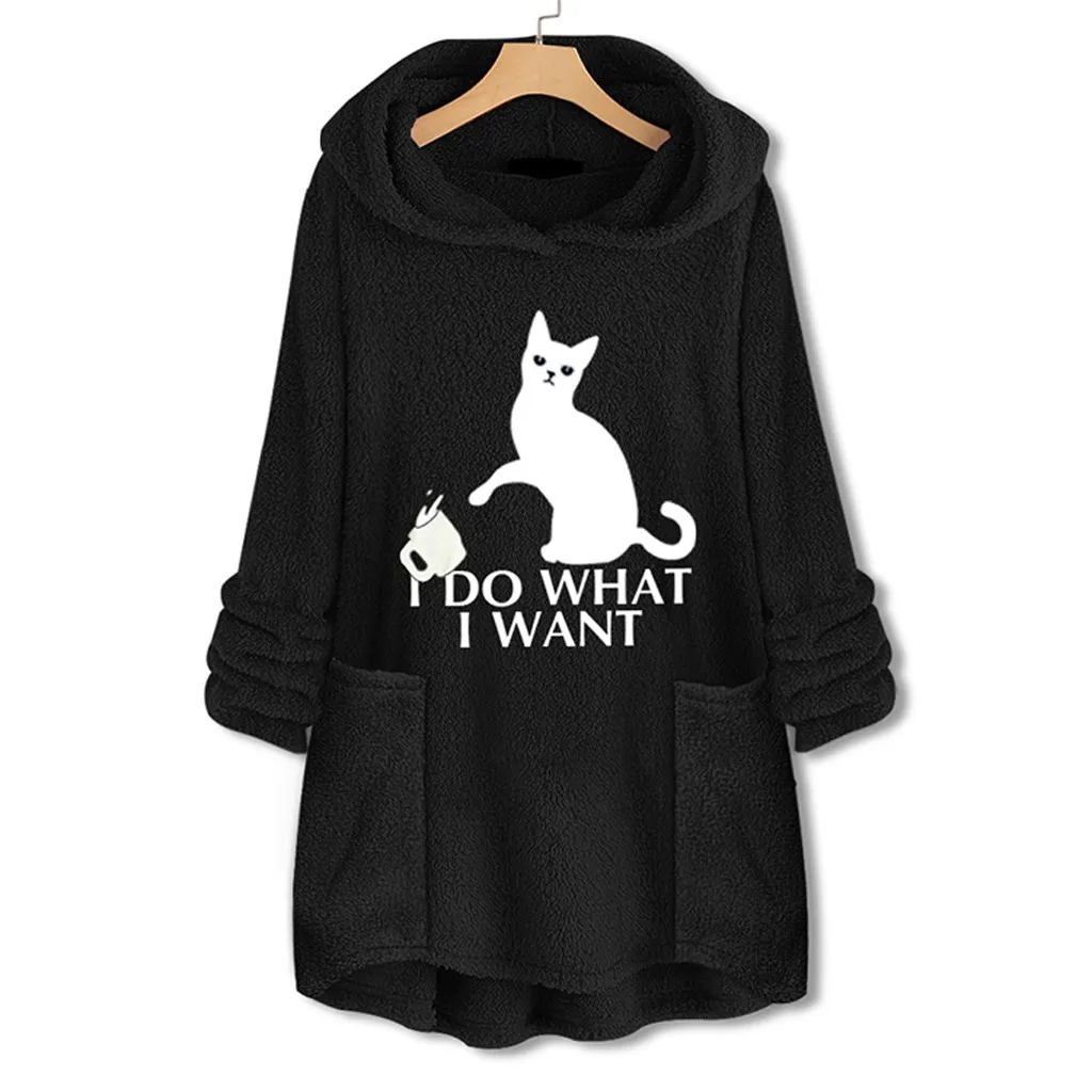 Not today oversize hoodie with cat ears Sale
