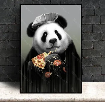 

Cute Cartoon Panda Poster Print Animals Canvas Painting Nursery Baby Room Wall Art Picture For Living Room Kids Home Decoration