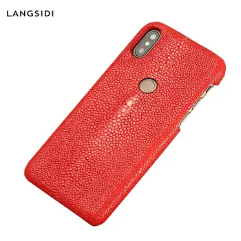 

Genuine Stingray Leather Phone Case For Xiaomi Mi 9 9T Pro 9 Lite 8 8 Lite A3 Cover For Redmi K20 pro 7 note 8 Pro Note 7 5 Plus