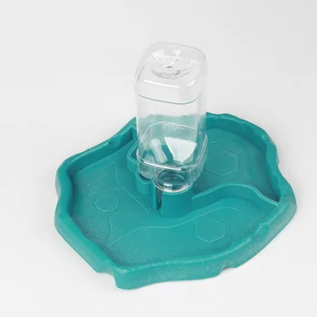 

Reptile Pet Tortoise Lizard Reptile Automatic Water Feeder Basin Drinking Fountain Automatic Water Tray Feeder(Blue)