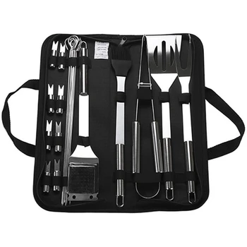 

Heavy Duty BBQ Grill Tool Set in Case - Professional BBQ Accessories Set for Outdoor Cooking Camping Grilling Smoking
