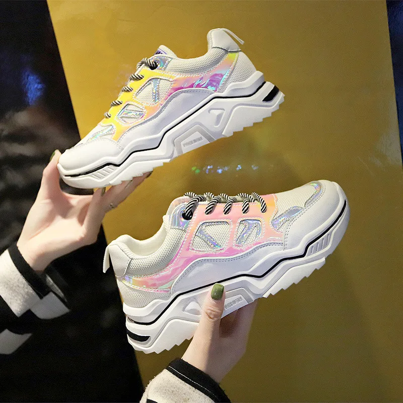 Кроссовки женские неоновые желтые туфли для папы белые кроссовки модные зеленые