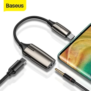

Baseus L60 USB C to 3.5mm aux audio Adapter usb type c Extension Cable with Light Interface 1 to 2 for Smart Phone