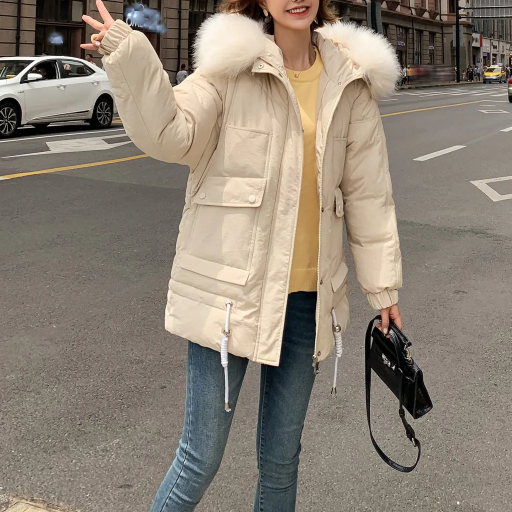Для женщин Пальто harajuku зимнее теплое толстое пальто, верхняя одежда пальто с капюшоном тонкий хлопок-мягкий китайский, из натурального нефрита femme hiver