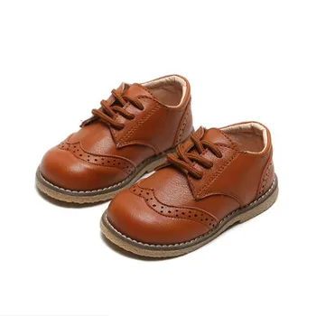 

New Children Leather Shoes Boys Dress School Performance Student Black Flats Breathable Casual Kids Shoes 019