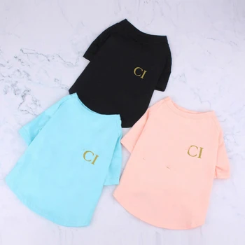 

Summer Dog Tshirt Luxury Letter Print Dog Cool Clothes for French Bulldog Schnauzer Cotton Vest Puppy Pet Clothing Dog Outfits