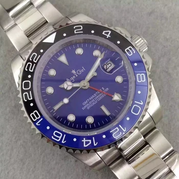 

Classic New Men Automatic Mechanical Black Blue Green Ceramic Bezel GMT Stainless Steel Sapphire Luminous Sport Watch AAA+