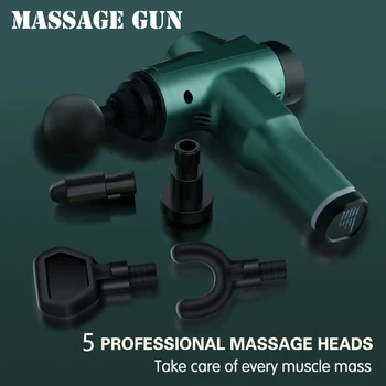

2020 New Electric Body Massage Gun Muscle Pain Management Fascial Gun 4 Colors With 5heads 12MM Deep Muscle Vibration Fascia Gun