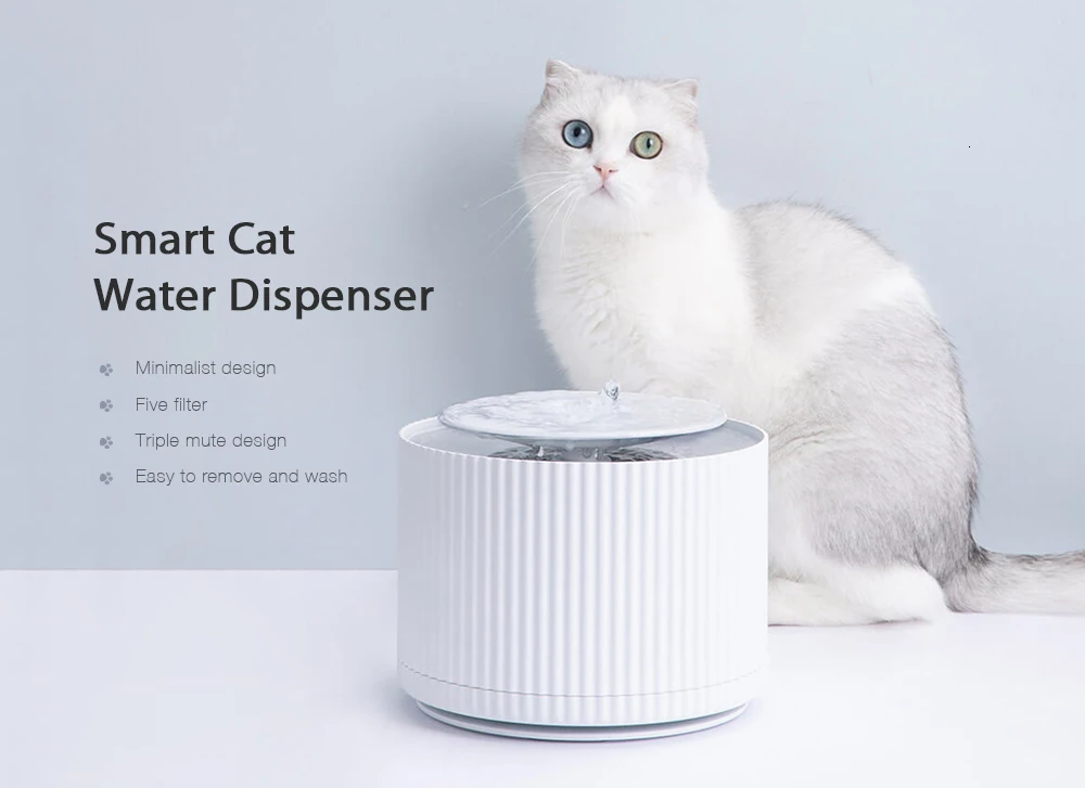 Xiaomi Mijia Смарт для собак и котов фильтр для очистки воды 5 Слои фильтр 360 градусов Открытый питьевой лоток животных для фонтанчика питьевой воды