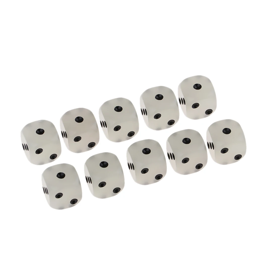 10pcs Night Luminous Dot Dices 6-Die for Dungeons and Dragons Game Accessory