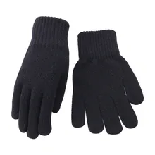 Термальные перчатки с сенсорным экраном лыжи мужские зимние перчатки зимние утолщенные перчатки вязаные однотонные теплые перчатки с пятью пальцами