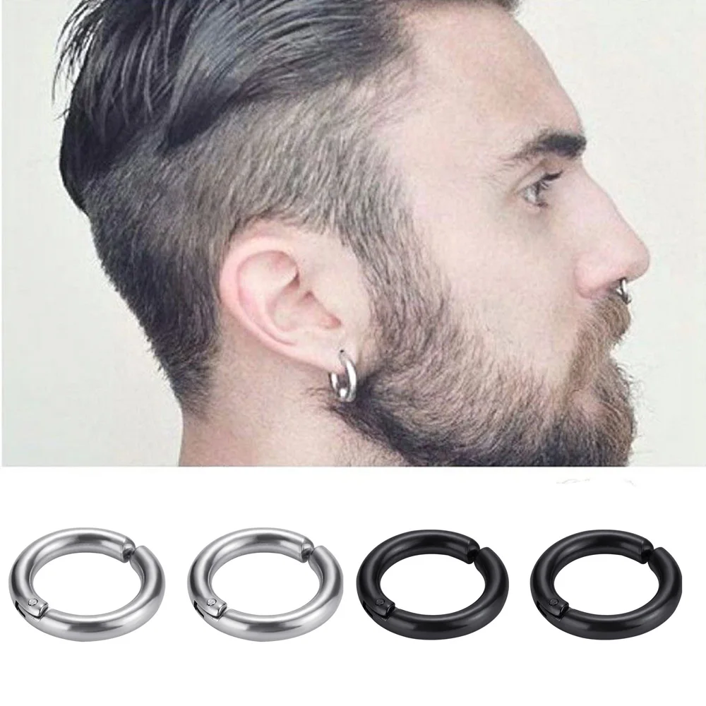 Серьги-Клипсы из титановой нержавеющей стали для мужчин и женщин круглые