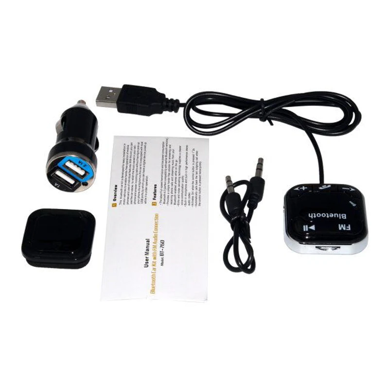 BT760 Bluetooth громкой связи быстрое зарядное устройство двойной USB зарядное устройство Автомобильный Адаптер зарядного устройства для телефона автомобильный аудио mp3-плеер fm-передатчик