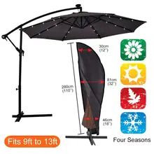 280x32 см 420D Оксфорд тканевый зонтик крышка с молнией черный пыль дождь водонепроницаемый высокого качества открытый садовый навес крышка