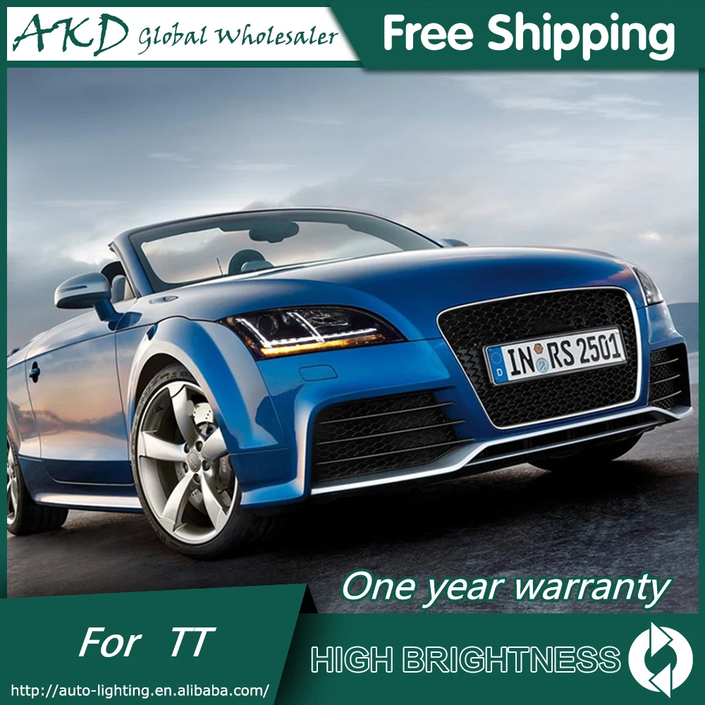 AKD автомобильный стайлинг фары для Audi TT фары 2006- DRL HID динамическая сигнальная головка лампы биксеноновые фары аксессуары