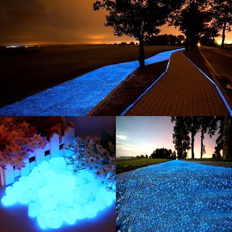Luminous Stones Glow in the Dark Garden Pebbles Fish Tank Glow Stone Decoration Walkways Path Patio Lawn Yard Decor Mix Color