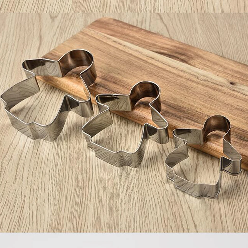3 Pcs Creative Biscuits Mold Press Stainless Steel Handmade DIY Cookie Baking Tools Eco-Friendly Cake Molds